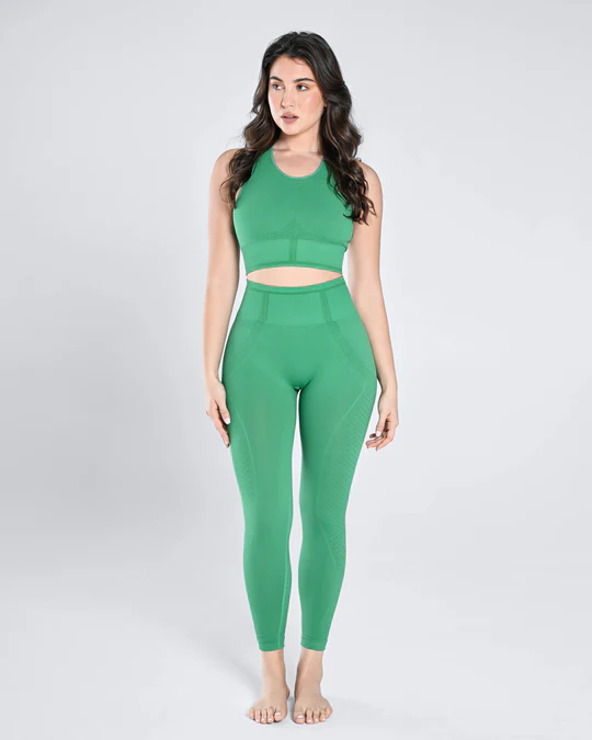 Seamless Bra & High-Waist Legging Set - Lettuce
